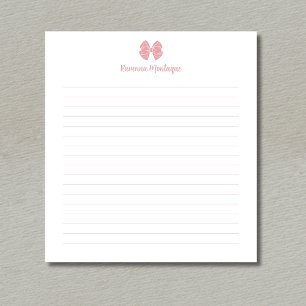 Bloco De Notas Arco de Rosa Simples Blush Script Nome Personaliza