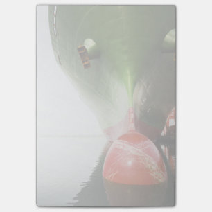 Bloco De Notas Arco De Um Navio De Carga Vermelho E Verde Long Be