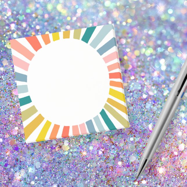 Bloco De Notas Arco-Íris Círculo Quic Diversão Moderna (Rainbow Circle Chic Colorful Fun Modern Post-it Notes
)