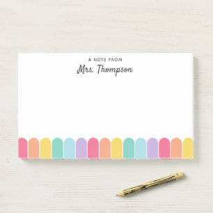 Bloco De Notas Arco-íris Colorido e Fofo Professor Personalizado