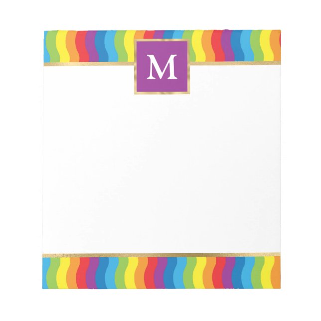 Bloco De Notas Arco-íris Colorido Personalizado (Frente)