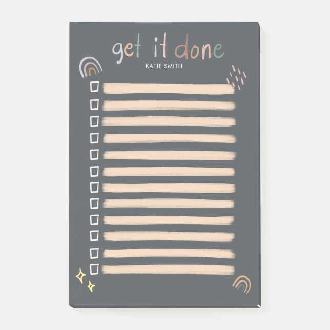 Bloco De Notas Arco-Íris e Estrelas Chic e Sketchy fazem (Frente)