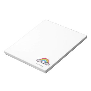 Bloco De Notas Arco-Íris E Nuvens Cujas Cores-De-Água