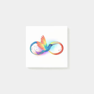 Bloco De Notas Arco-íris Hummingbird com símbolo Infinito