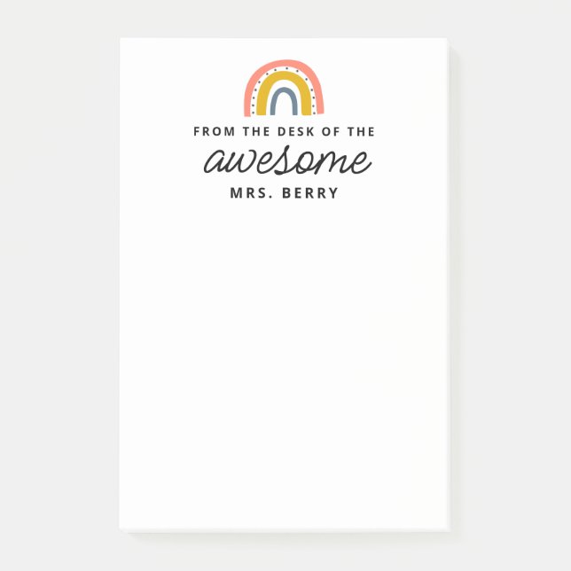 Bloco De Notas Arco-Íris Moderno da Mesa do Professor (Frente)