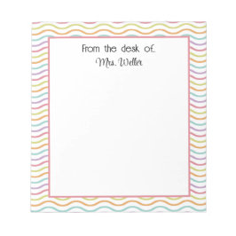 Bloco De Notas Arco-Íris ondulado personalizado da mesa de...