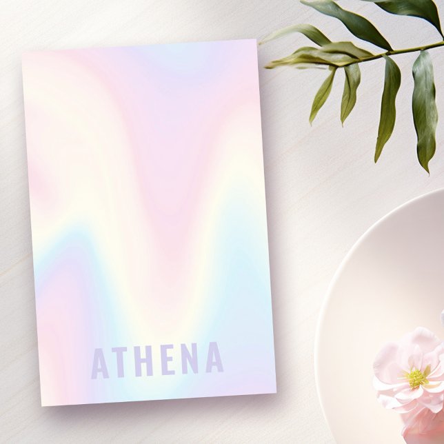 Bloco De Notas Arco-íris pastel suave, moda, mínimo moderno (Soft pastel rainbow name trendy modern minimal post-it notes)