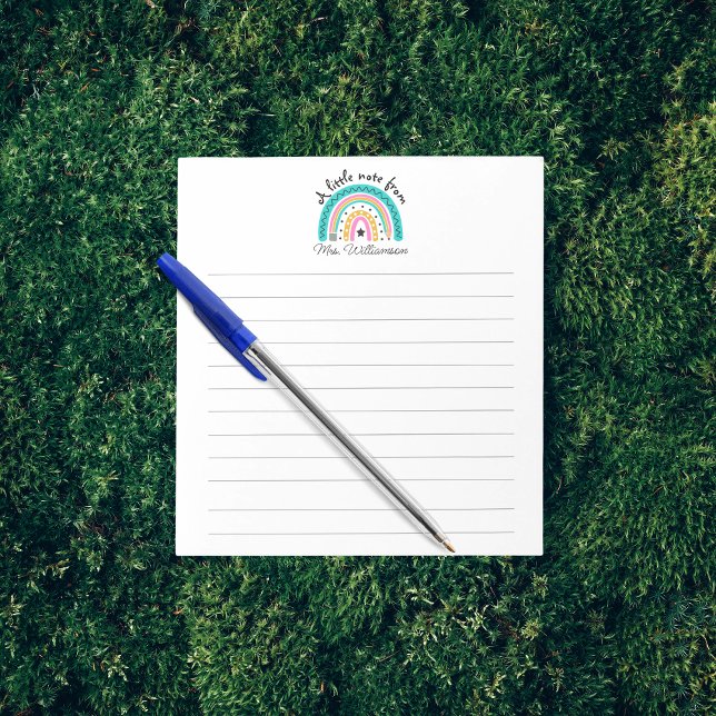 Bloco De Notas Arco-íris Personalizado de Agradecimento aos Profe (Criador carregado)