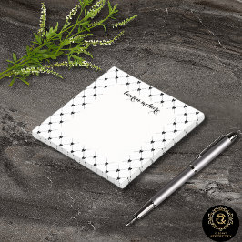 Bloco De Notas Arco Personalizado Branco e Preto Script