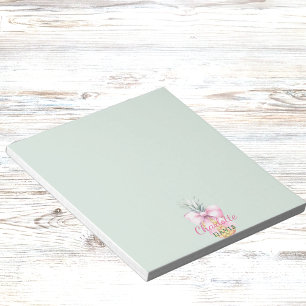 Bloco De Notas Arco rosa abacaxi tropical nome verde
