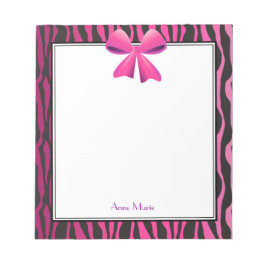 Bloco De Notas Arco rosa com faixas de zebra pretas