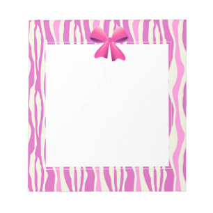 Bloco De Notas Arco rosa com faixas de zebra rosa