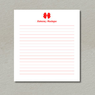 Bloco De Notas Arco Simples Neon Vermelho Script Nome Personaliza