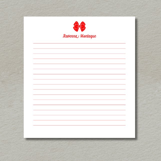 Bloco De Notas Arco Simples Neon Vermelho Script Nome Personaliza (Criador carregado)