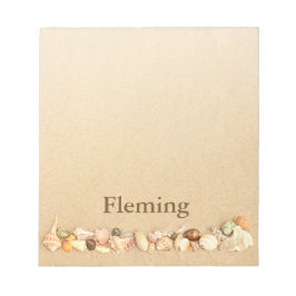 Bloco De Notas Areia de praia personalizada com conchas