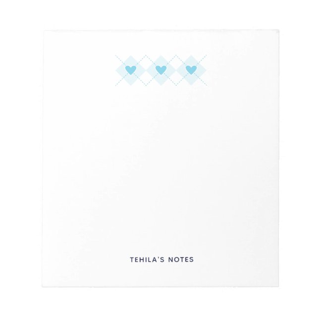 Bloco De Notas Argyle adorável (Frente)