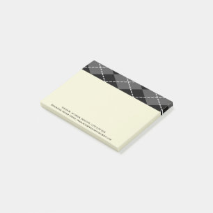 Bloco De Notas Argyle Xadrez, Cinza preta, padrão masculino