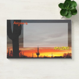 Bloco De Notas "Arizona é incrível!" Sonoran Desert Cactus Sunset
