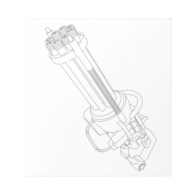 Bloco De Notas Arma de Rotação Steampunk (Frente)