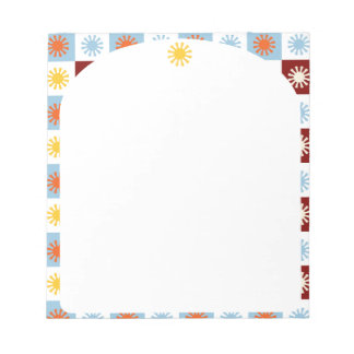 Bloco de Notas Arqueado Blue Burgundy Sunburst