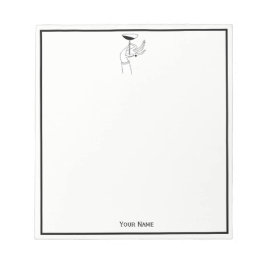 Bloco De Notas Art Deco Lady segurando vidro de champanhe