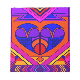 Bloco De Notas Art Deco Namorados Heart