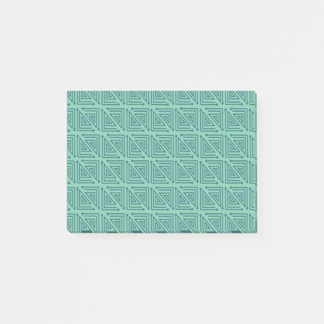 Bloco De Notas Art Deco Teal Mazes (Frente)