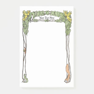 Bloco De Notas Art Nouveau Nature Themed - Watercolor