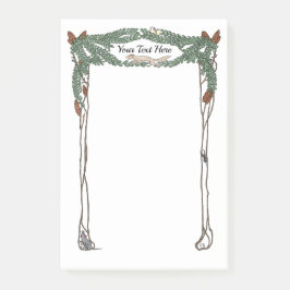 Bloco De Notas Art Nouveau Pine Cones Nature Tese Postar