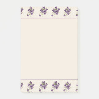 Bloco De Notas Art Nouveau Violet Floral Pattern