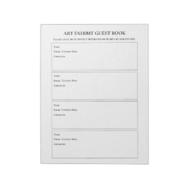 Bloco De Notas Art Show Exhibit Guest Book