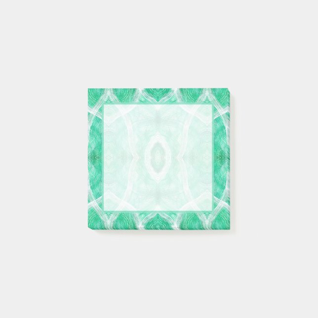 Bloco De Notas Arte abstrata em aquarela verde luz push (Frente)