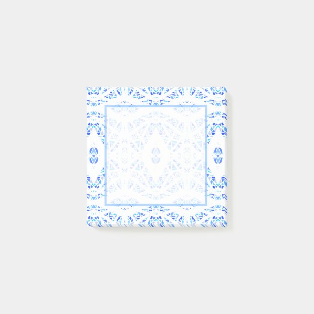Bloco De Notas Arte Abstrata em Gouache Azul Branco Espectroscópi (Frente)