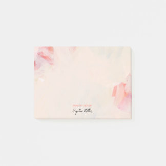 Bloco De Notas Arte abstrata floral rosa personalizada com nome