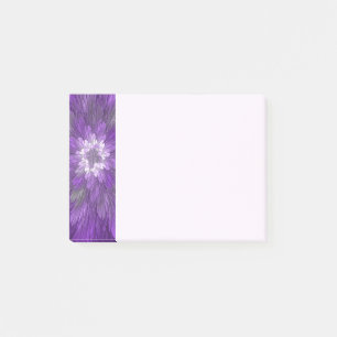 Bloco De Notas Arte abstrata fractal de flor roxa psicodélica