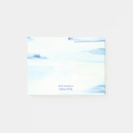 Bloco De Notas Arte Abstrata Oceano Azul Nome Personalizado