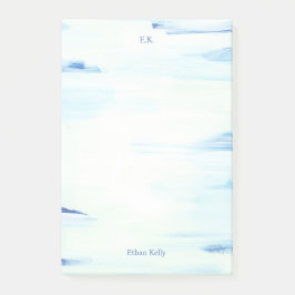 Bloco De Notas Arte Abstrata Oceano Azul Nome Personalizado