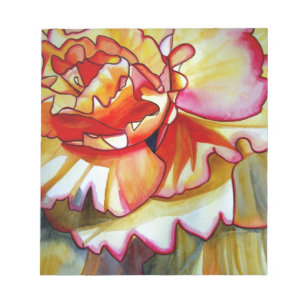 Bloco De Notas Arte amarela do original do watercolour da flor da
