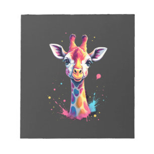Bloco De Notas Arte animal africana A girafa colorida para divert