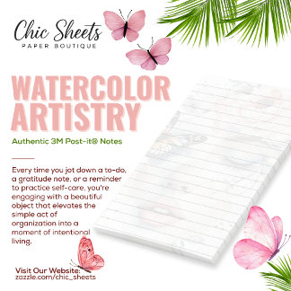 Bloco De Notas Arte Aquarelada Shabby Chic Design 3M