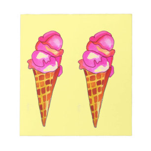 Bloco De Notas arte bonito da comida do gelato do gelado