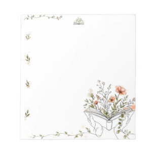 Bloco De Notas Arte Botânica de Livro em Linhas da Blooms