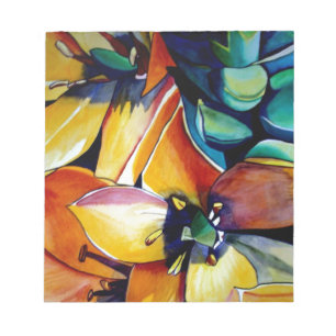 Bloco De Notas Arte de aquarela da flor Estrela Amarela de Belém