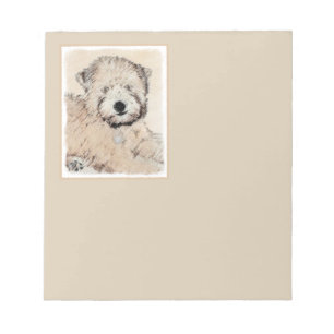 Bloco De Notas Arte De Cão De Pintar Com Pintado Molhado, Terrier