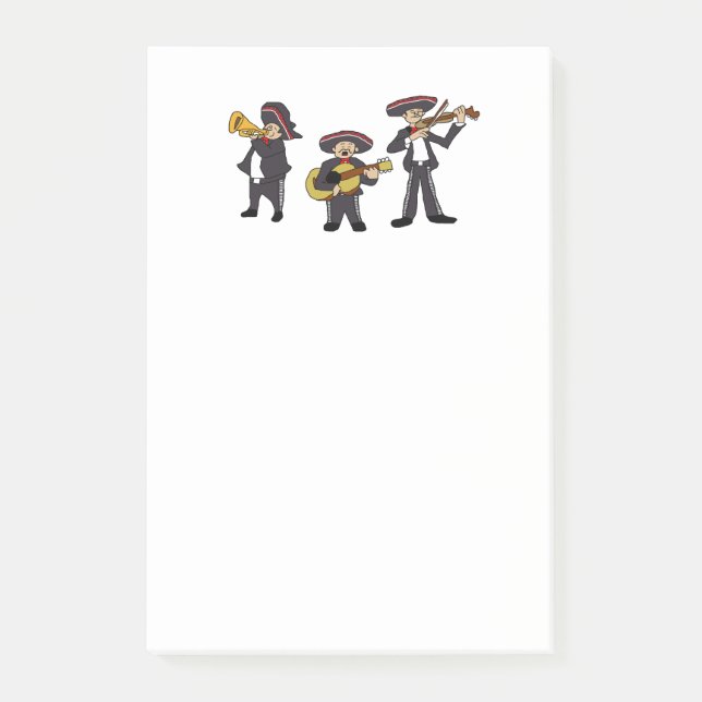 Bloco De Notas Arte de Cartoon Musical Mariachi Banda Fiesta (Frente)
