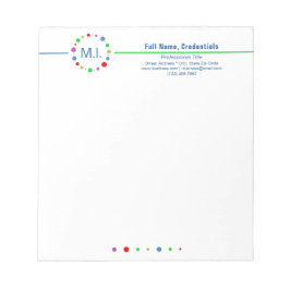 Bloco De Notas Arte de Círculos Coloridos Minimalistas Personaliz
