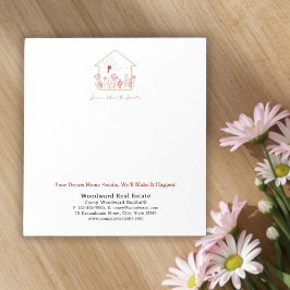 Bloco De Notas Arte de Linha de Chave de Casa Moderna | Personali