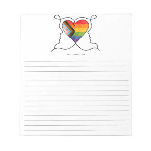 Bloco De Notas Arte de Linha do Coração Orgulho Progresso