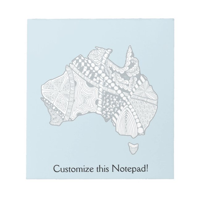 Bloco De Notas Arte de Mapas da Austrália (Frente)