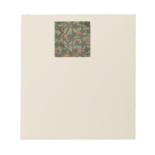 Bloco De Notas Arte de Papel de Parede Treliça de William Morris (Frente)